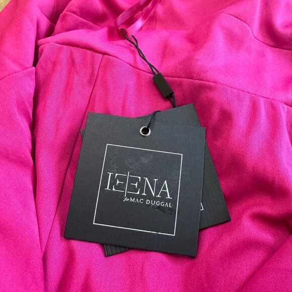 Mac Duggal Gown 26531 Size 6 Magenta Charmeuse Halter Soft Tie Waist High Slit - Picture 8 of 14